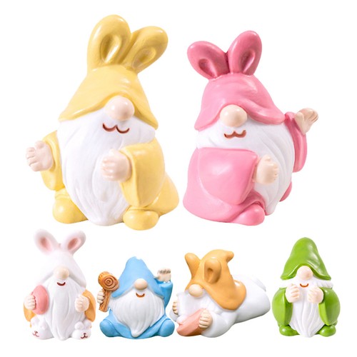 6pcs resin mini - resin, gnome