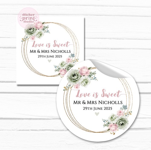 Personalised wedding stickers - personalised,