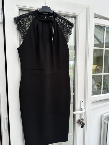 Black lipsy dress bodycon - black, lace