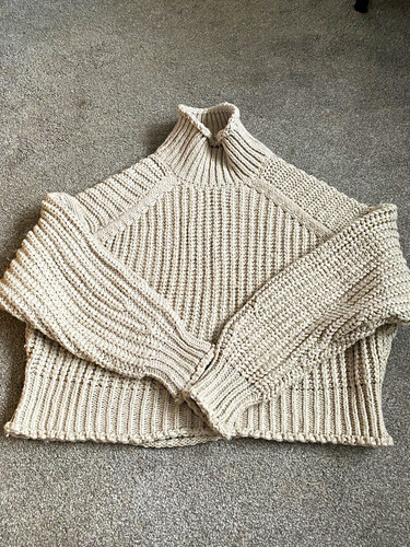 Women beige chunky knit - beige, chunky-knit