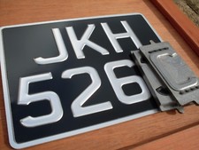 CLASSIC Pressed Vintage Motorcycle Number Plate & Border  9"x 7" [23cm x 18cm]