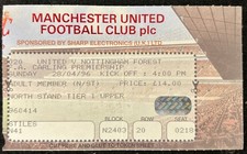 Manchester United V Nottingham Forest 1996 Match Ticket Stub Football 1990s