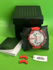 DIESEL MENS WATCH DZ7370 - GENUINE XL 2.0 - MR BIG DADDY RED SILICONE GREY DIAL