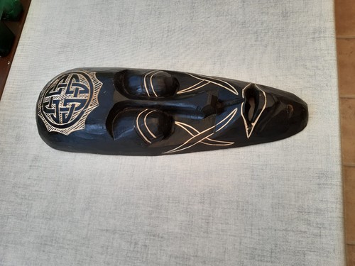 African carved wooden wall - african,