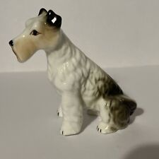 Vintage Shiny Bone China Airedale Fix Terrier Dog 3 1/4" Figurine Schnauzer