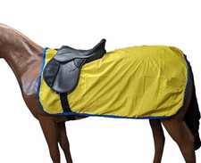 Pony Exercise Sheet - Yellow With Blue Binding - Waterproof -  52" 4ft 3"