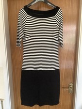M & S drop-waisted black mix dress, size 8
