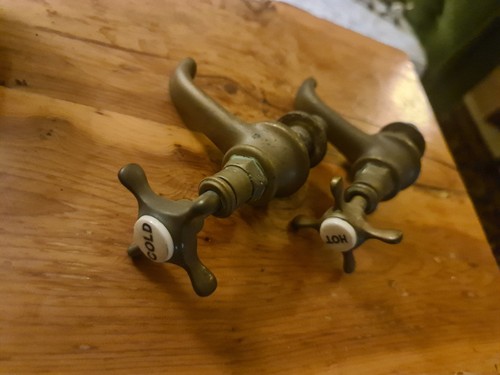 Pair antique brass - antique, basin