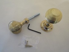 Solid brass BEEHIVE Door rim knobs rustic vintage country cottage door handles