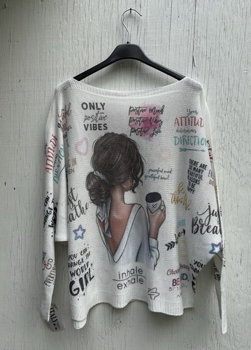 New girl print - print, white