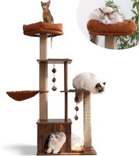 Large Cat Tower with Scratching Post and Hammock For Auction 4-in-1 Retro Style