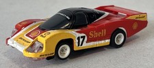 Aurora Tomy AFX Porsche 962C Dunlop #17 24 Hr Car Red Yellow Shell Slot Car