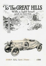 Riley MPH 2-Seater Sports, c1920s Advertisement for 11 hp car costi - Old Photo