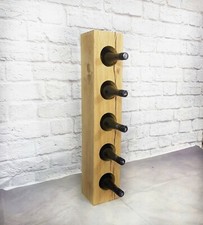 Stunning SOLID OAK Tower Wine Holder Storage Heavy rack Rustic 15cm x 15cm 