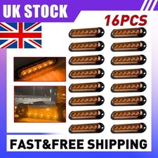 16x 12V 24V 6 LED Amber Orange