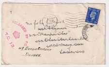 WW2 Blue Star Line S.S. Pacific Star Cover RELEASED BY P.C. (CROWN) TC 13 Dundee