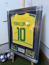 Ronaldinho Hand Signed Brazil Shirt  R10 With COA