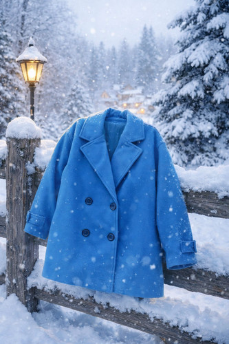 Nwt blue wool blend coat - , size