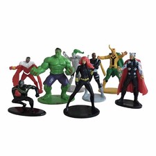 Marvel Avengers Cake Topper Figures Thor, Hulk, Loki, Black Widow, Nick Fury