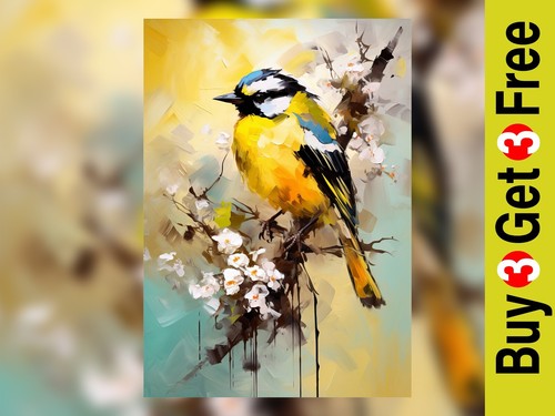 Blue tit blossom x7 - tit, in