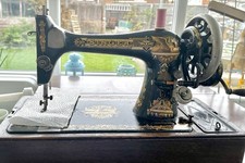 Singer Sphinx Vintage Sewing Machine with Antique Hand Crank Model From 1899
