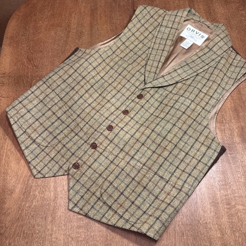 Orvis tweed plaid hunt vest - plaid,