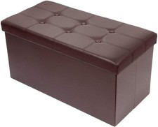 Leather Ottoman Storage Box FOR AUCTION Storage Chest with Cover Toy Storage 