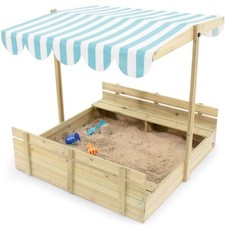 Kids Wooden Sandpit Canopy Sandbox Children Cabana Outdoor Backyard Beach Garden