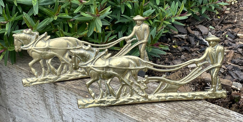 Vintage matching brass horse - vintage,