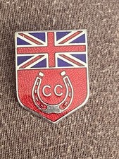 Vintage Caravan Club-CC-Horseshoe+Union Jack Flag Enamelled Pin Badge by BUTLER