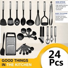 24 Pcs Kitchen Utensils Set Silicone Cooking Nonstick Spatula Turner Spoon Tools