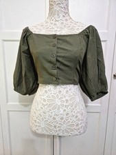 Apricot Green Button Up Smock