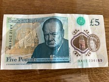 AA12 £ 5 pound note