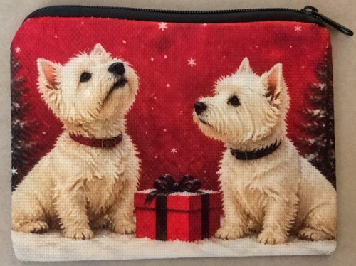 Festive westie puppies zipper - festive,