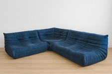 Ligne Roset by Michel Ducaroy Togo Blue Modular Sofa, Set of Three