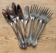 Set of 6 Stainless Steel Fish Knives And Forks
