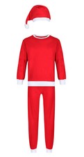 KIDS SANTA SUIT 3PC OUTFIT SET BOYS GIRLS 1-10Y CHRISTMAS FANCY DRESS COSTUME