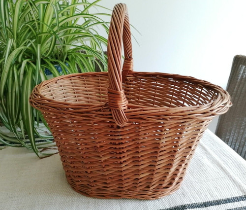 Vintage wicker shopping basket - vintage,