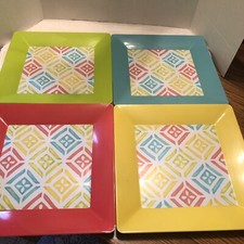 Set Of 4 Melamine 12 In Plates