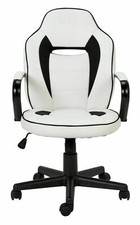 New Argos Home Mid Back Gaming Chair - White & Black - E541