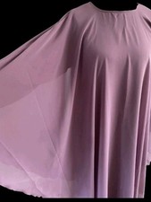 Womens Ladies Butterfly Chiffon Plain Abaya/Jilbab/Farasha Dusty Purple- Size 52
