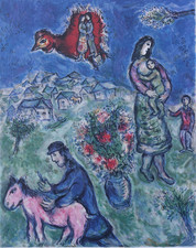 Marc CHAGALL: The Village Road, SIGNED LITHOGRAPH, 500ex, 1989