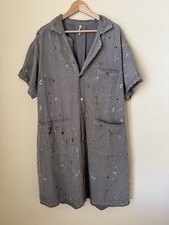 Magnolia Pearl Cotton Twill Workshop Coat Distressed Paint Splatter Chalkboard