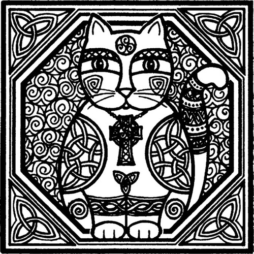 Celtic cat unmounted - 'celtic, cat'