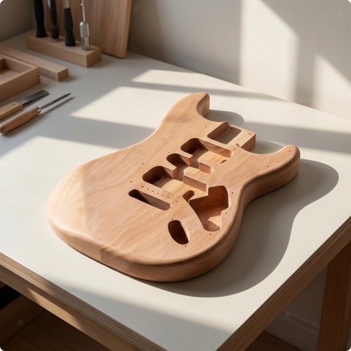 Guitar body with pre - guitar,