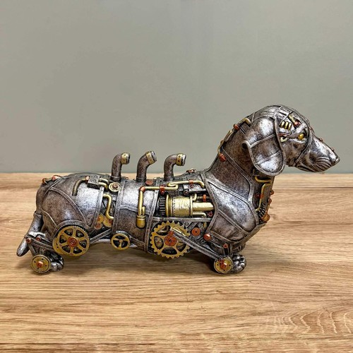Steampunk sausage dog ornament - dog,