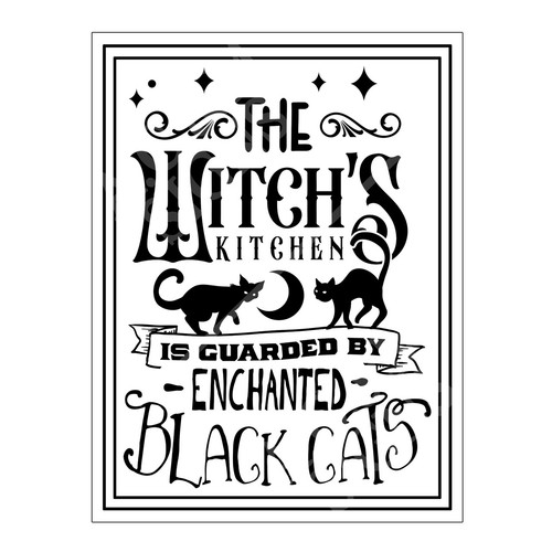 Witch kitchen black - witch's, cats