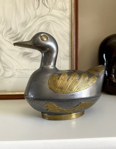 Vintage pewter metal brass - vintage,