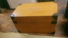 Solid Wooden Lockable Storage Gift Chest Box Plain Lidded Multifunctional