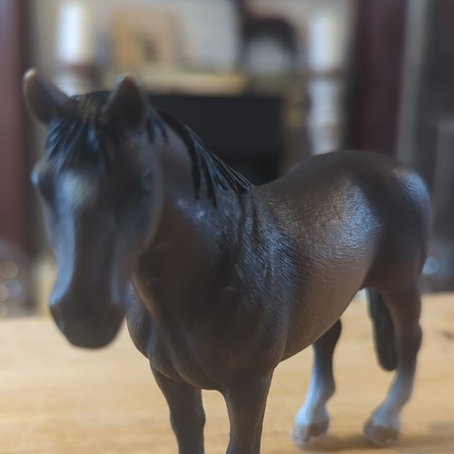 Brown plastic horse figurine - plastic,